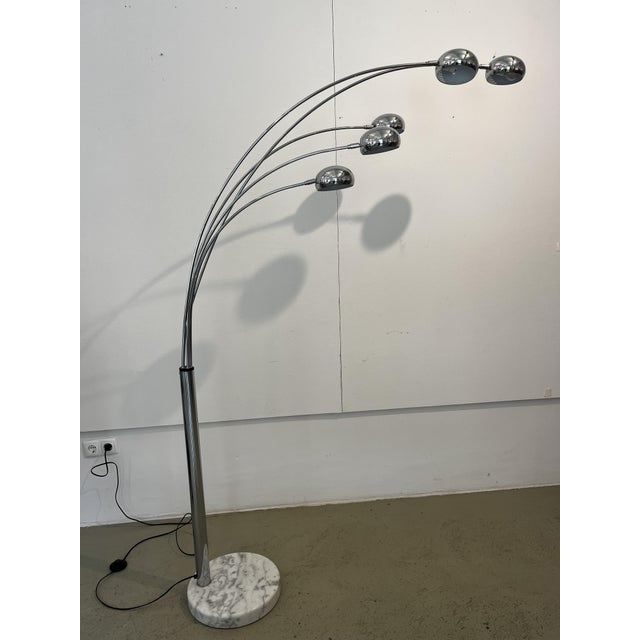 Arc 5-Arm Floor Lamp attributed to Cottex, Sweden, 1970s For Sale - Image 9 of 10
