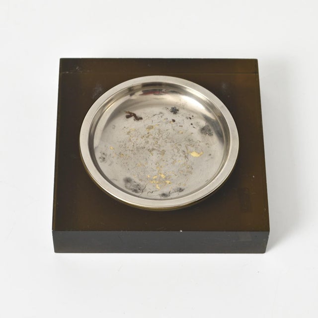 French Smoked Acrylic Ashtray from Protis, 1970s, in Good conditions. Designed 1970 to 1979 This piece has an attribution...