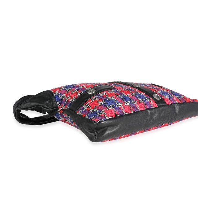 Animal Skin Black Lambskin & Multicolor Tweed Girl Bag For Sale - Image 7 of 8