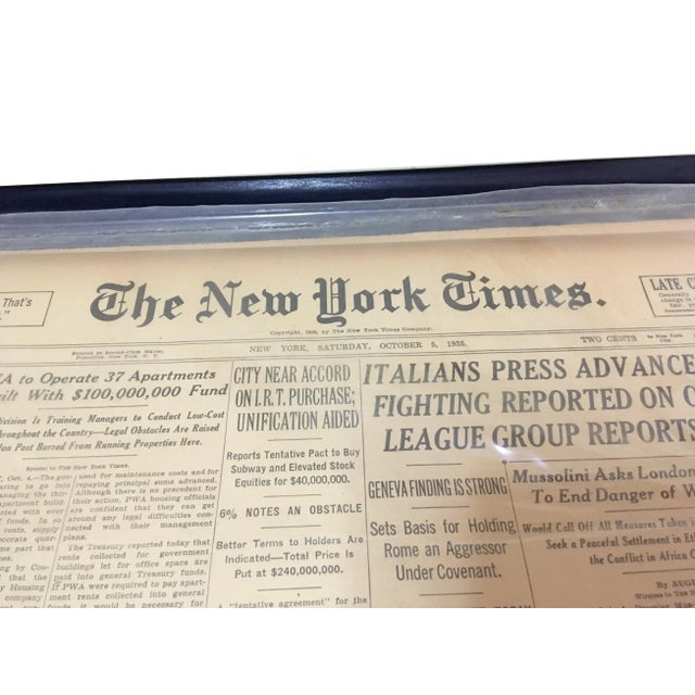 Original New York Times from 1935 With certificate of authentication and original hard case News paper is still sealed...