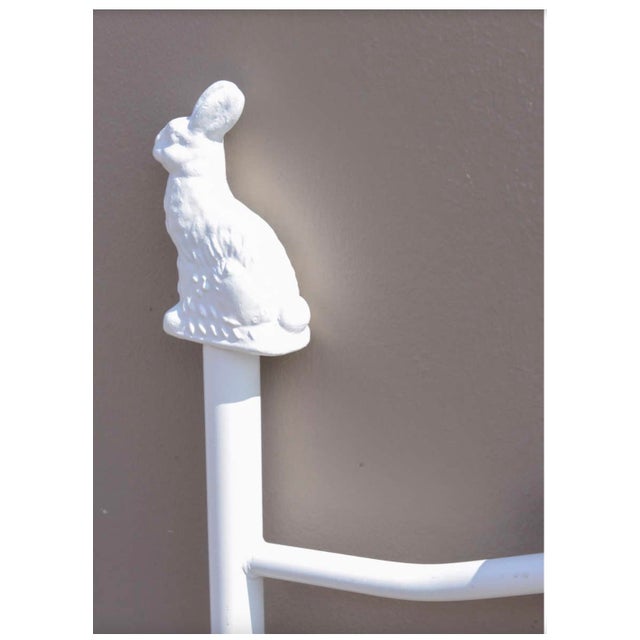 2010s Pair of White Gloss Corsican Twin Beds With Bunny Finials For Sale - Image 5 of 8