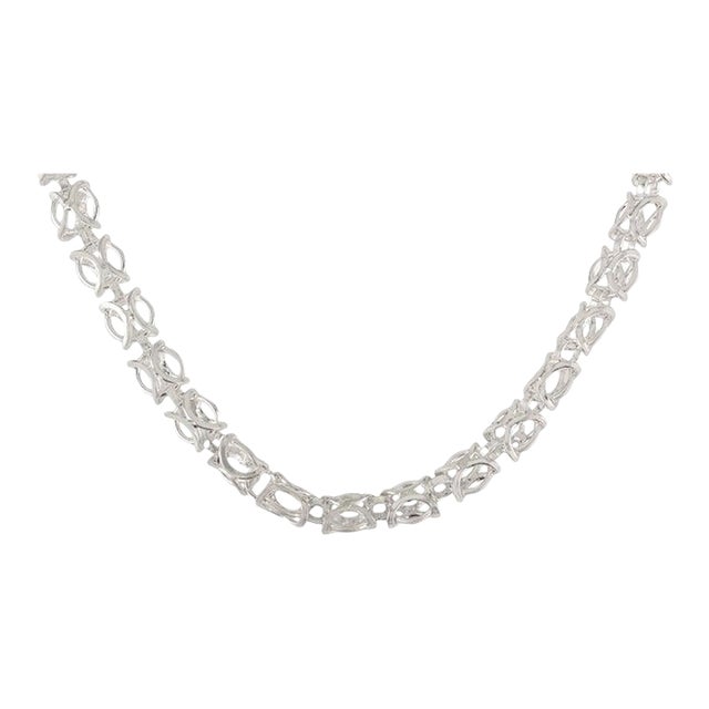 South Western Sterling Silver Chain Modern Necklace- Handcrafted Jewelry by Carat&her For Sale