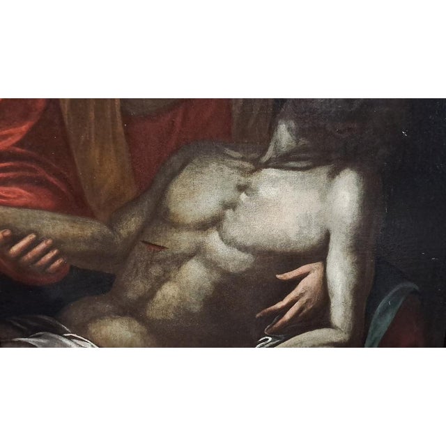 Circle of Luca Cambiaso, Deposition of Christ, 1500s, Oil on Canvas For Sale - Image 5 of 10