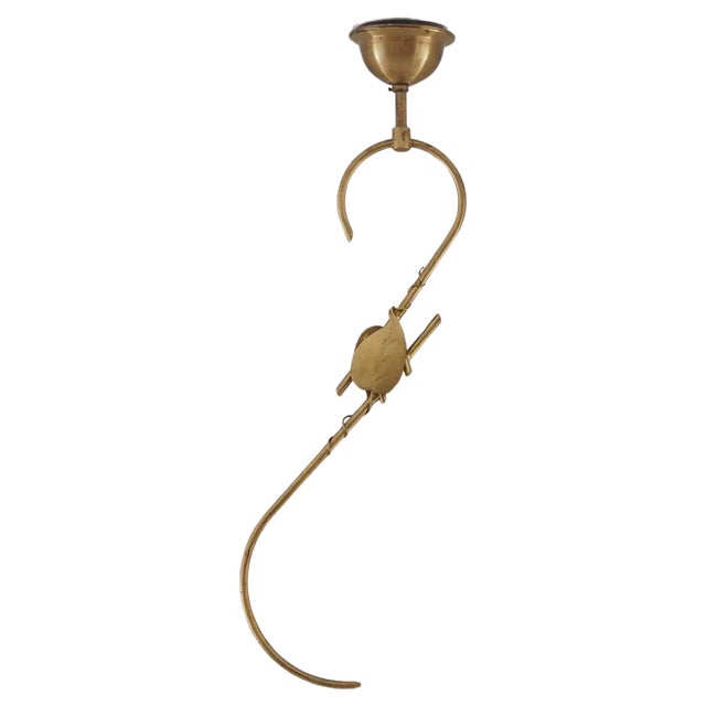 Scandinavian Modern Pendant Lamp in Brass and Glass by Hans Bergström, 1950s For Sale