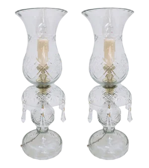 Crystal Table Lamps, France, 1940s, Set of 2