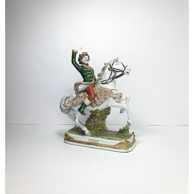 Antique Kister porcelain figurine of Joachim Murat riding a white horse. “A.W. Fr. Kister Porcelain Manufactory of...