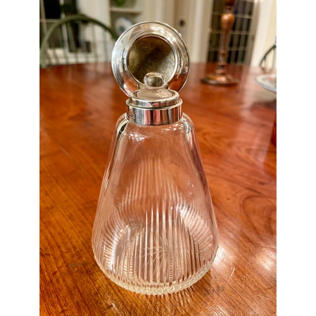 1920s 1920s Cut Glass Perfume Bottle With Sterling Silver Top For Sale - Image 5 of 7