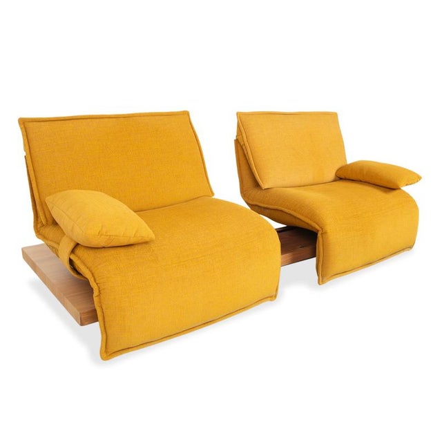 Textile Yellow Gold Fabric Free Motion Edit 2 Two-Seater Sofa with Electric Function from Koinor For Sale - Image 7 of 18