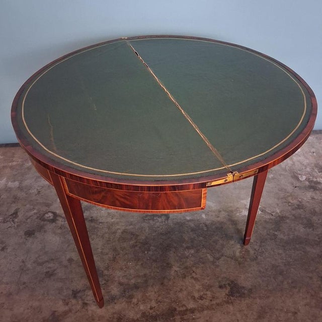 English Regency Gaming Table in Mahogany and Leather Top, 1820s For Sale - Image 14 of 18