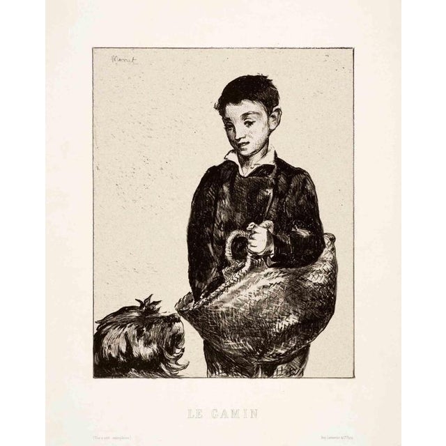 Lithograph on chine collée on firm white paper. Image dimension (chine collée) 28.7x22.7; sheet size 50.4x32.6. Not...