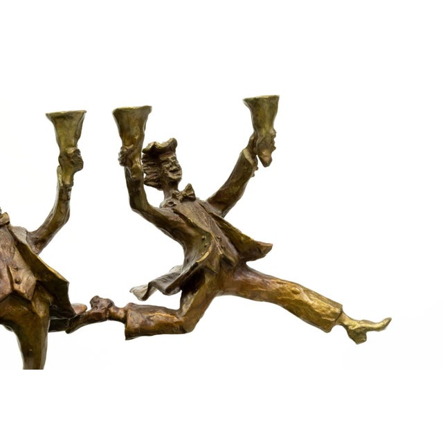 Traditional Zachary Oxman - Festival of Lights Menorah, 1997 Bronze Judaica Sculpture 14/100 For Sale - Image 3 of 8