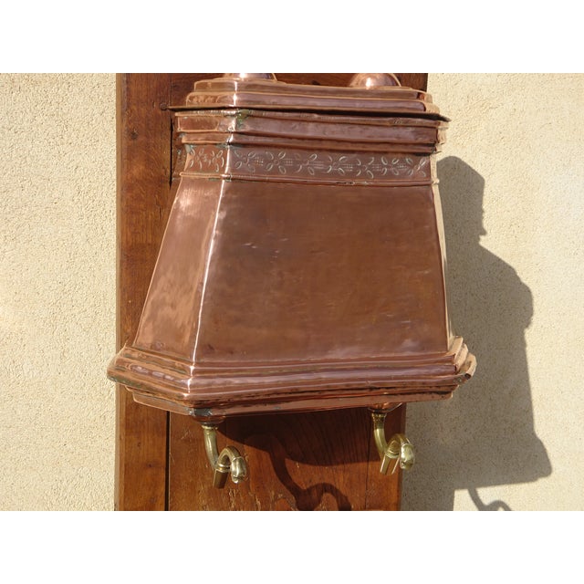 Antique Copper Fountain on Oak Base For Sale - Image 3 of 18