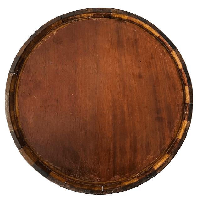 Antique Edwardian Wooden Tray with Sunray Motif and Brass Band, 1900s For Sale - Image 6 of 8