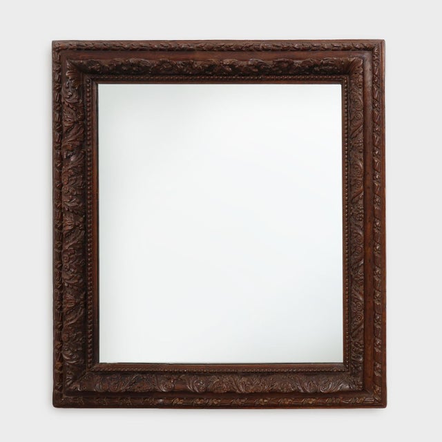 Large Antique French Carved Oak Mirror, 19th Century For Sale - Image 12 of 12