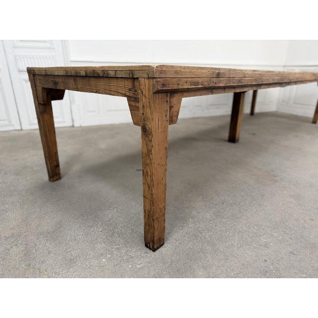 Large Fir Dining or Work Table, 1920s For Sale - Image 3 of 10
