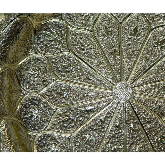 Moroccan Brass Tray Moorish Islamic Metalwork 13 Inches Diameter For Sale - Image 11 of 12