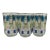 Vintage Libbey "Nordic" Tumblers With Blue and Gray Rectangles and Gold Decoration - Set of 6 For Sale