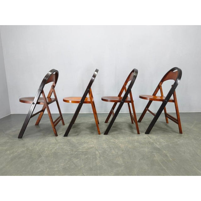 Bauhaus B751 Folding Chairs from Ligna, Czechoslovakia, 1930s, Set of 4 For Sale - Image 9 of 14