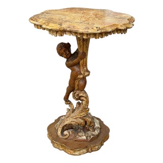 Antique Venetian Figural Putti Table For Sale