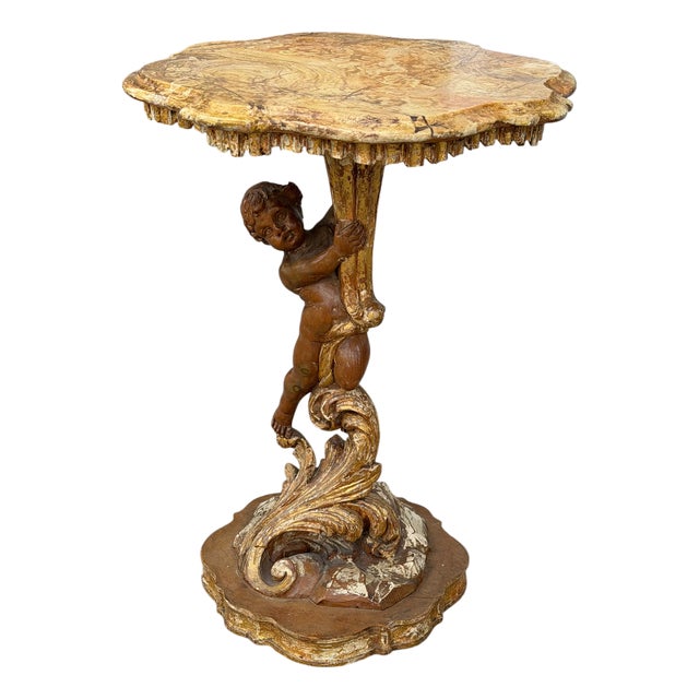 Antique Venetian Figural Putti Table For Sale