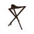 Military Campaign Foldable Tripod Hunting Stool in Wood and Leather Upholstery For Sale - Image 5 of 6
