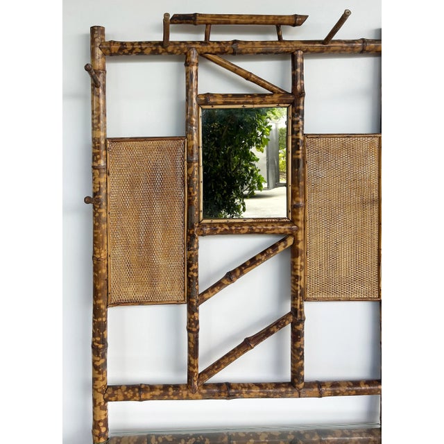 Aesthetic Movement English Tortoise Burnt Bamboo Hall Stand, 1880s For Sale In Miami - Image 6 of 13