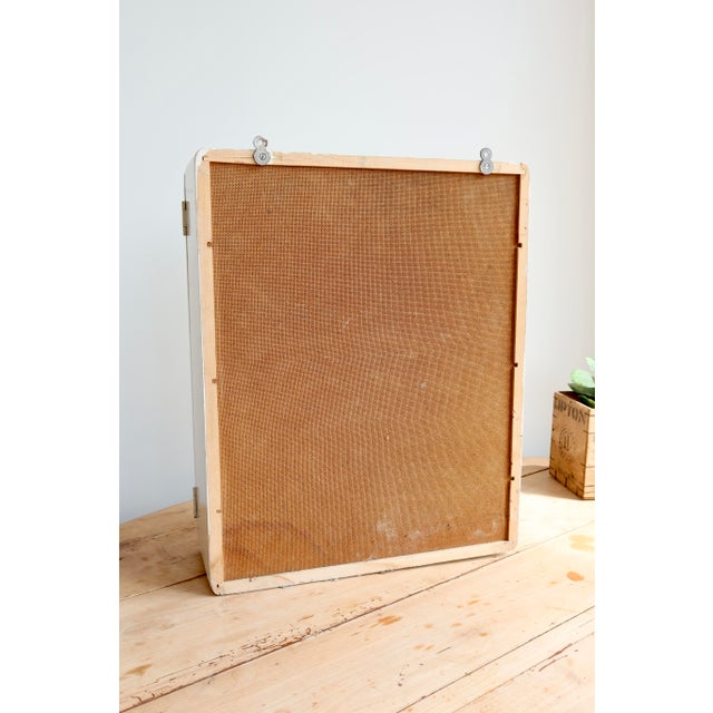 Ivory Vintage Wall-Mounted Medicine Cabinet in Ivory-Painted Wood, 1970s For Sale - Image 8 of 9
