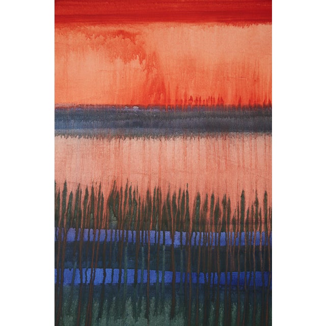 "Hold Onto the Feeling / Red Grey Turquoise Yellow" - Large Abstract Acrylic Painting by Simon Findlay For Sale - Image 4 of 14