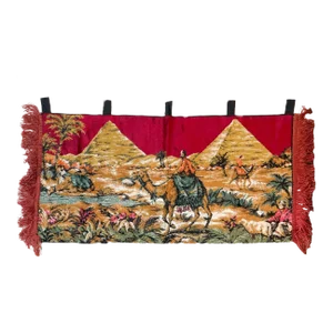 Early 20th Century Moorish Egyptian Silk Cotton Woven Wall Tapestry