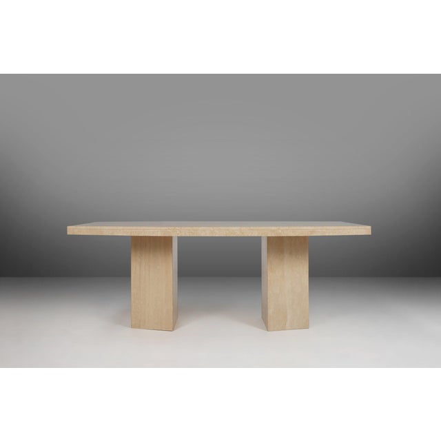 Sculptural Dinner Table in Travertine, France, 1960s For Sale - Image 11 of 13
