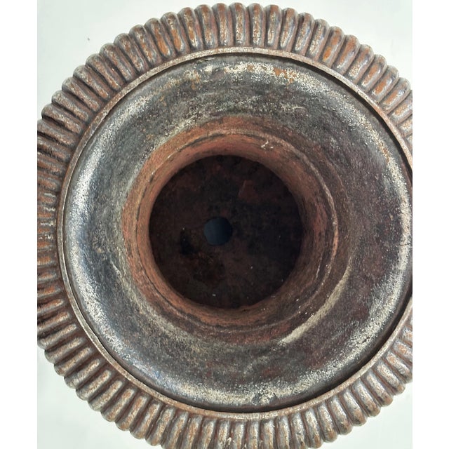 English Garden Urns or Planters of Burnished Cast Iron 'Priced Individually' For Sale - Image 9 of 9