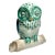 MCM Herend Hand Painted Fishnet Hungarian Porcelain Owl on Perch With 24k Gold Accents For Sale