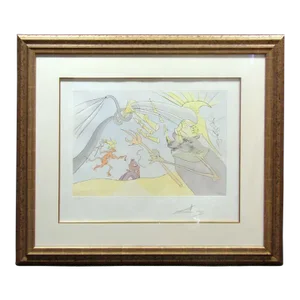 1980s Salvador Dali "L'Elephant Et Le Singe De Jupiter" Hand Signed Engraving