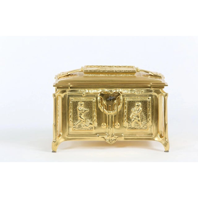 Gilt Dore Bronze Metal Footed Covered Box For Sale - Image 9 of 10