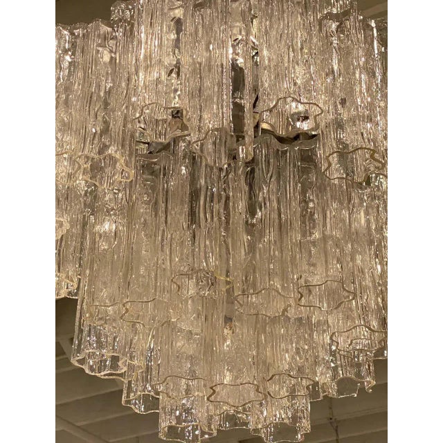 Italian Mid-Century Modern Round Tiered Tronchi Chandelier For Sale - Image 4 of 8