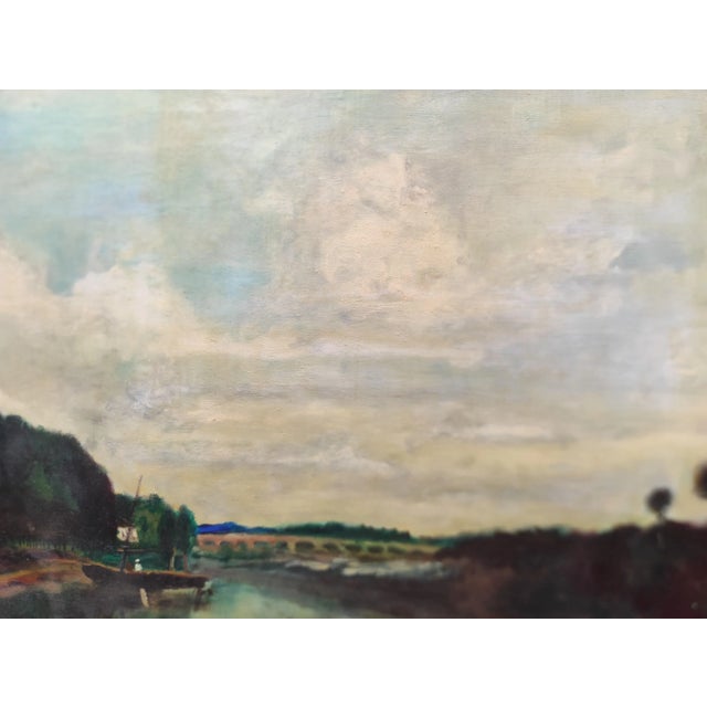 Pradel, French Landscape, 1993, Oil on Canvas For Sale - Image 6 of 9