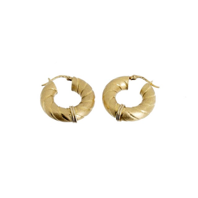 Gold Hoop Earrings in 19.2K Gold, Set of 2 For Sale - Image 8 of 8