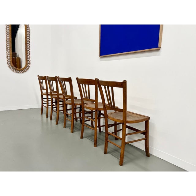 1960s Vintage Bistro Chairs, 1960s, Set of 5 For Sale - Image 5 of 15