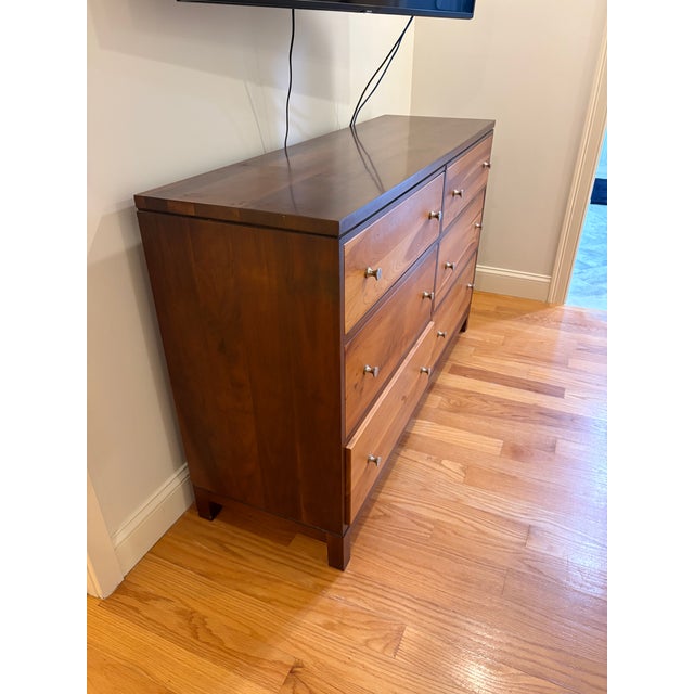 1990s 1990s Copeland Furniture Solid Cherry & Walnut 6-Drawer Double Dresser For Sale - Image 5 of 6