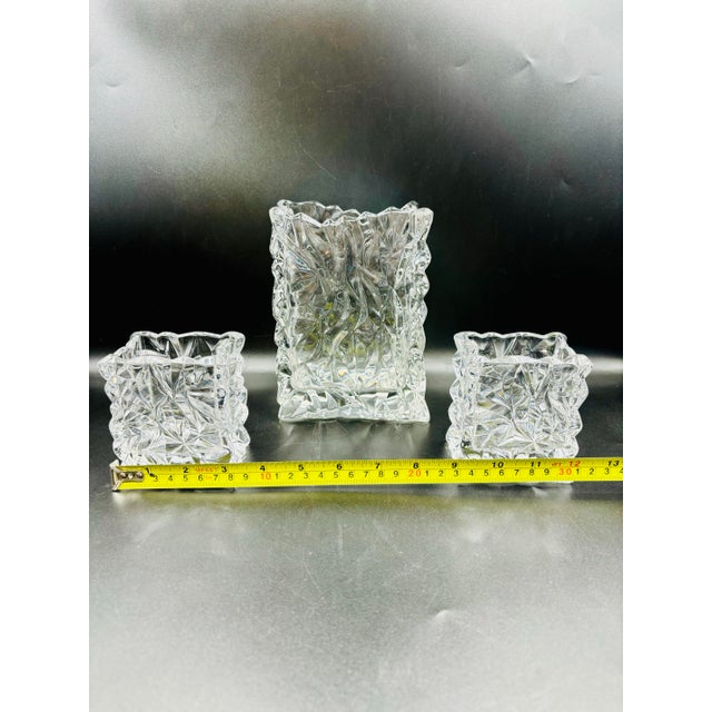 Glass Rosenthal Crystal Paper Bag Collection Vases - 3 Piece Set For Sale - Image 7 of 12