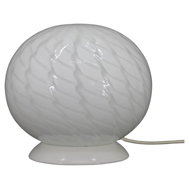 Glass Globe Table Lamp, Italy, 1980s For Sale