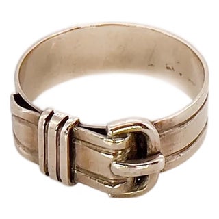 Late 19th Century Victorian Rose Gold Buckle Ring, Size 6.25 For Sale