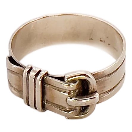 Late 19th Century Victorian Rose Gold Buckle Ring, Size 6.25 For Sale