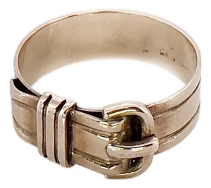 Late 19th Century Victorian Rose Gold Buckle Ring, Size 6.25