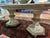 Stunning oval dining room table 20th century italian in black marble, agate and fossilized wood, with silver inlays, it...
