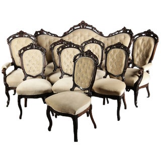 Antique Louis Phillipe Seating Group, 1850, Set of 9 For Sale