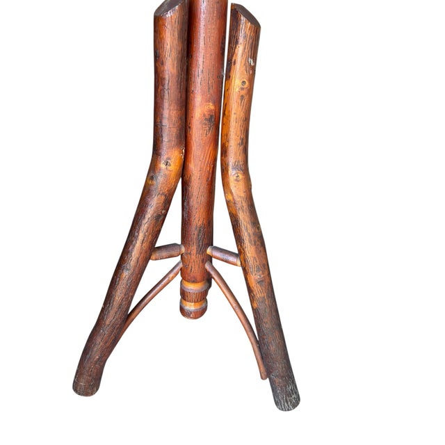 Early 20th Century Early 20th Century Rare Adirondack Rustic Hickory Furniture Co Laporte Indiana Coat Hat Rack Hall Tree Original Label For Sale - Image 5 of 12