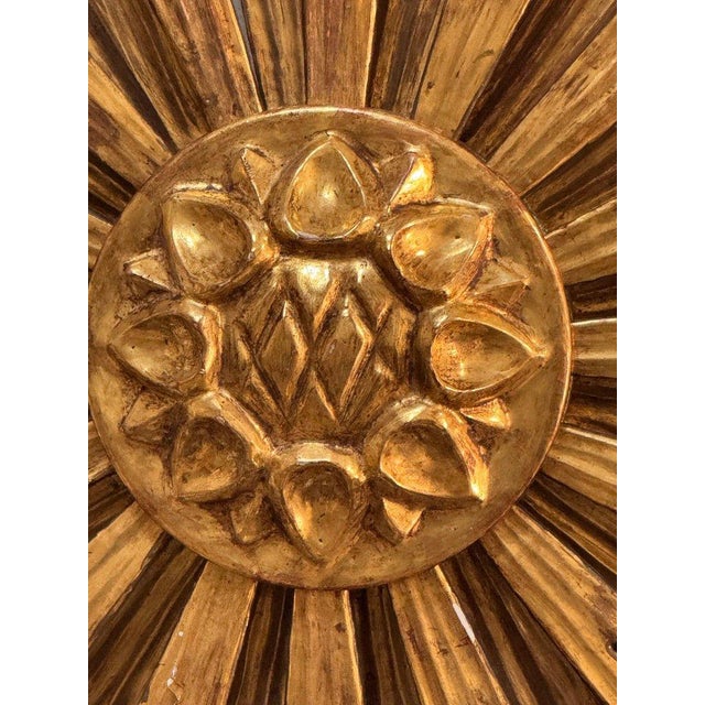 18th C. Italian Double Starburst, hand carved and gilded, having exceptionally thick gilding and a rare two-layer...