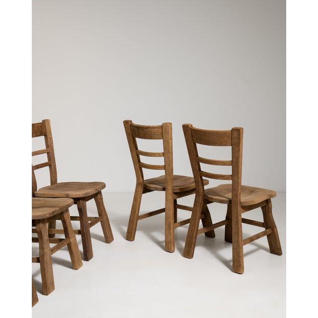 1970s Set of Six Oak Dining Chairs For Sale - Image 13 of 17