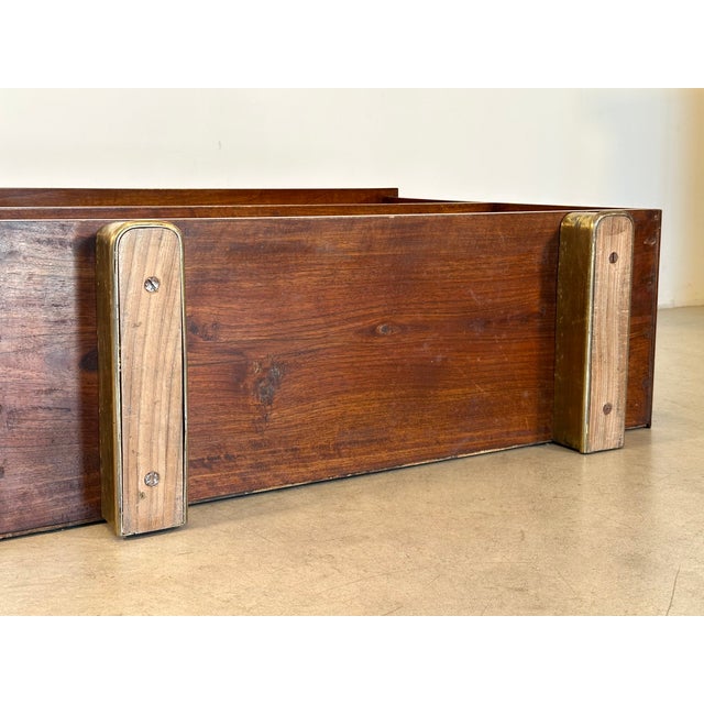 Vintage Walnut and Brass Bookcase, 1950s For Sale - Image 17 of 18